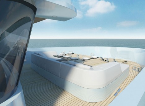 luxury yacht Kanga deck