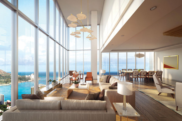 Ritz Carlton Residences Waikiki penthouse interior
