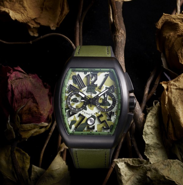Bringing a bit of military chic to watchmaking is the Vanguard Camouflage