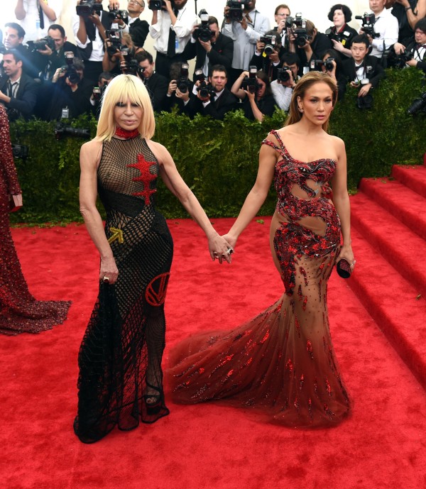 Donatella Versace and Jennifer Lopez