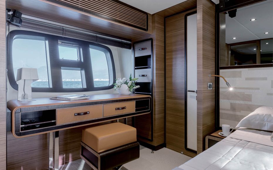 With interior design by Alessandro Pulina, the Azimut Magellano 76 is still a relatively comfortable ride on the high seas even when compared to its larger cousins.