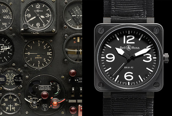 Early 20th century cockpit instruments inspired Bell & Ross's most popular model, the BR 01. It's dialside design codes would eventually trickle down to the Bell & Ross Vintage collection