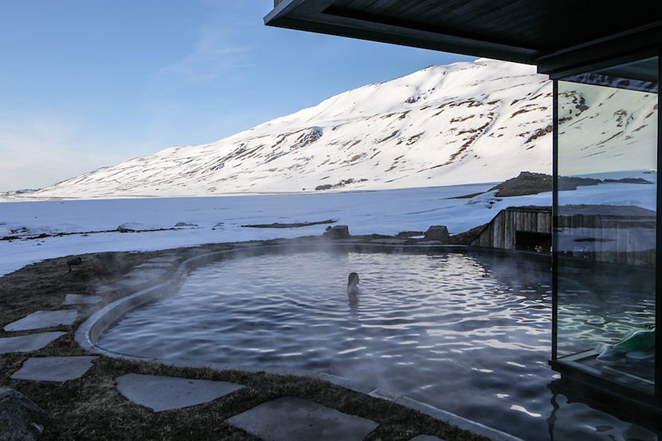 Dare you try the external hot spa of the Deplar Farm in the icy north of Iceland?