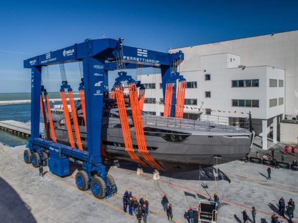 The Pershing 140 was built and launched at Ferretti Group's Superyacht Yard in Ancona, Italy