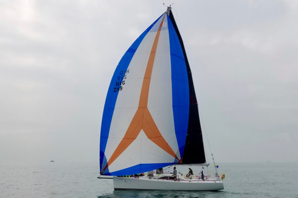 Wong sailing her Archambault A35, Andiamo
