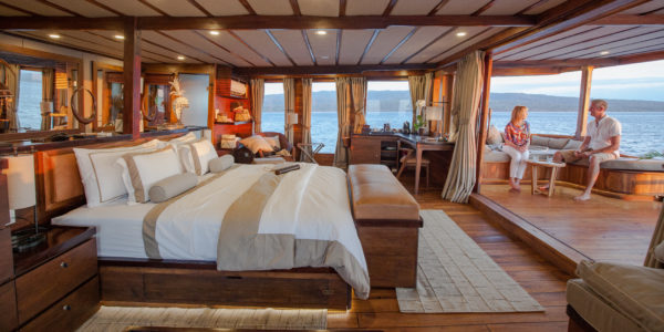 The Batavia master suite, arguably the yacht’s flagship room