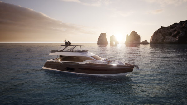 Azimut's 76 Fly has an exterior by Alberto Mancini
