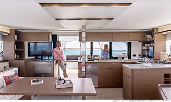 Fantastic living space is the reason cruising catamarans sell so well, as seen here on the Lagoon 46 unveiled in 2019