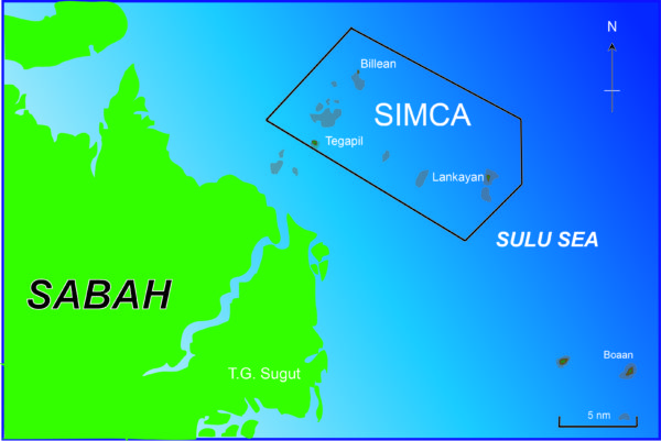 SIMCA comprises 463sqkm of sea around Lankayan, Tegaipil and Billean