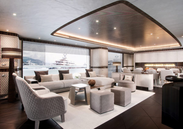 The yacht's interiors have been developed with Bentley Home
