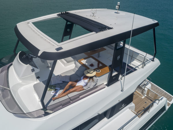 The double sunpad on the flybridge is perfect for a snooze