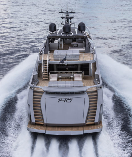 Pershing 140: Four 2,600hp MTU engines propel the 43m yacht to 38 knots