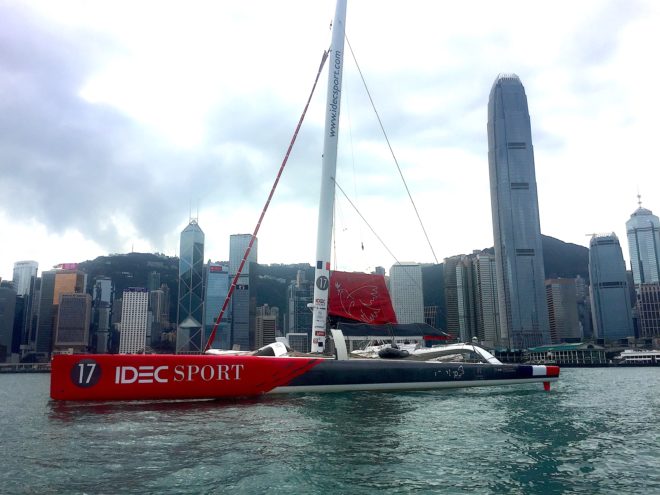 IDEC Sport, skippered by Francis Joyon, in Hong Kong