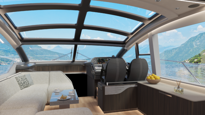 The Predator 60 Evo shares the hull of the 57, but has a new superstructure and sunroof, and fresh interior styling