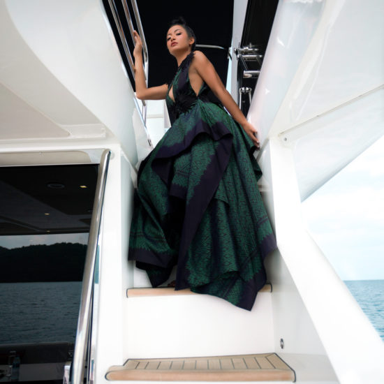Sunseeker Manhattan 73 yacht, Ozlem Suer fashion, Gulf of Thailand, Models Borry Ra, Sunanta Yousagoon, Photography by Pimpun Jittreethieng 