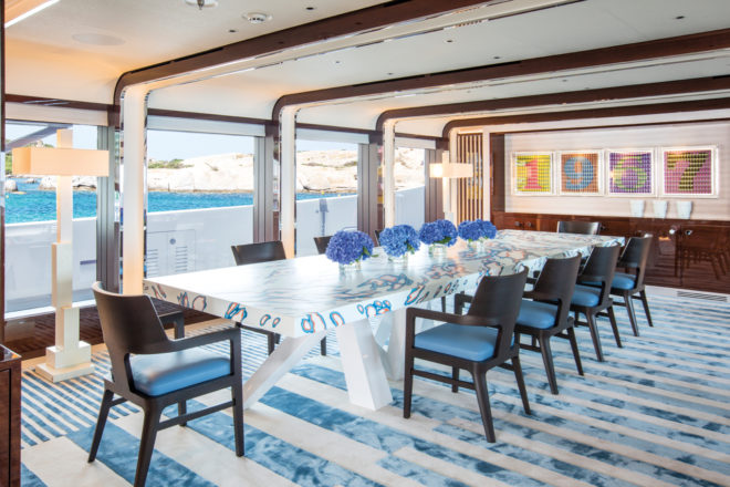 Dining room is clean, modern, elegant and offers spectacular views during service