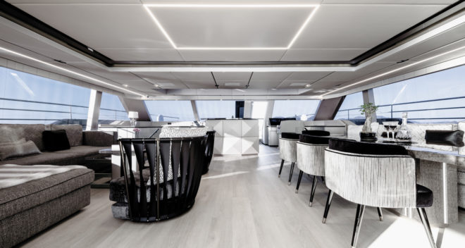 Sunreef offers multiple layouts for the main-deck interior