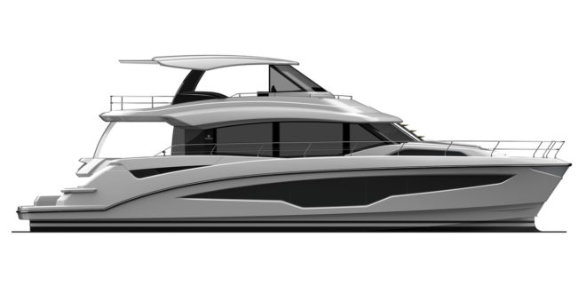 The flagship Aquila 70 powercat is available with a tender tailor-made by Aquila 