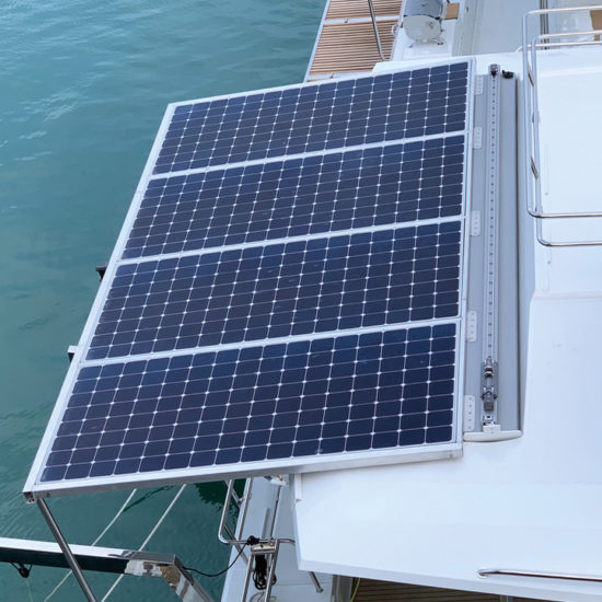 Solar panels are part of Fountaine Pajot’s multi-aspect approach to genuine eco sailing
