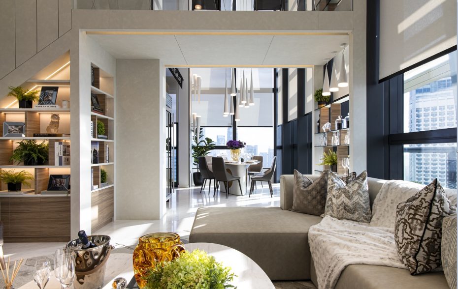 South Beach Residences: The seamless flow of the living area to dining space